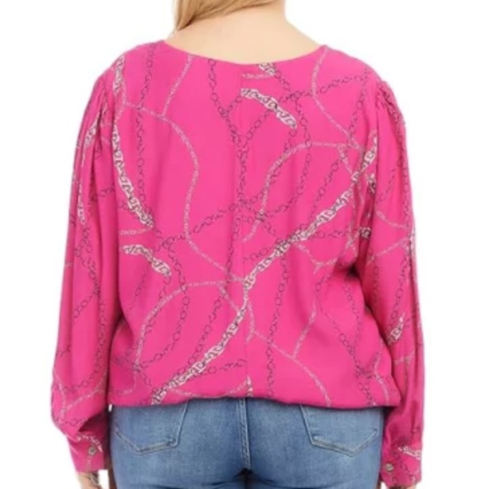 🆕 🇮🇹 Karen Kane "Haute Pink" Blouse in Size 2X (NWT) - Picture 4 of 11